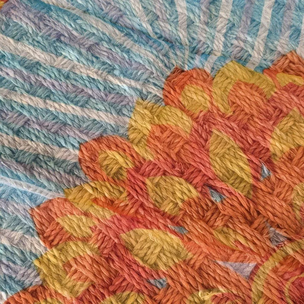 Flower, Sunburst Chiffon Scarf - Beautiful - Sheer - Unique
